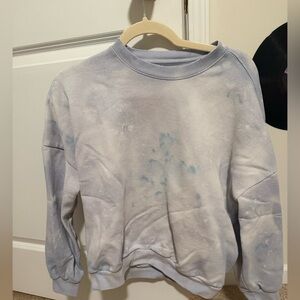 Bershka Blue and White Tie-Dye Sweater